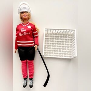 Tim Hortons® Collectible Barbie® Doll, Blonde hair includes Bonus Hockey Net
